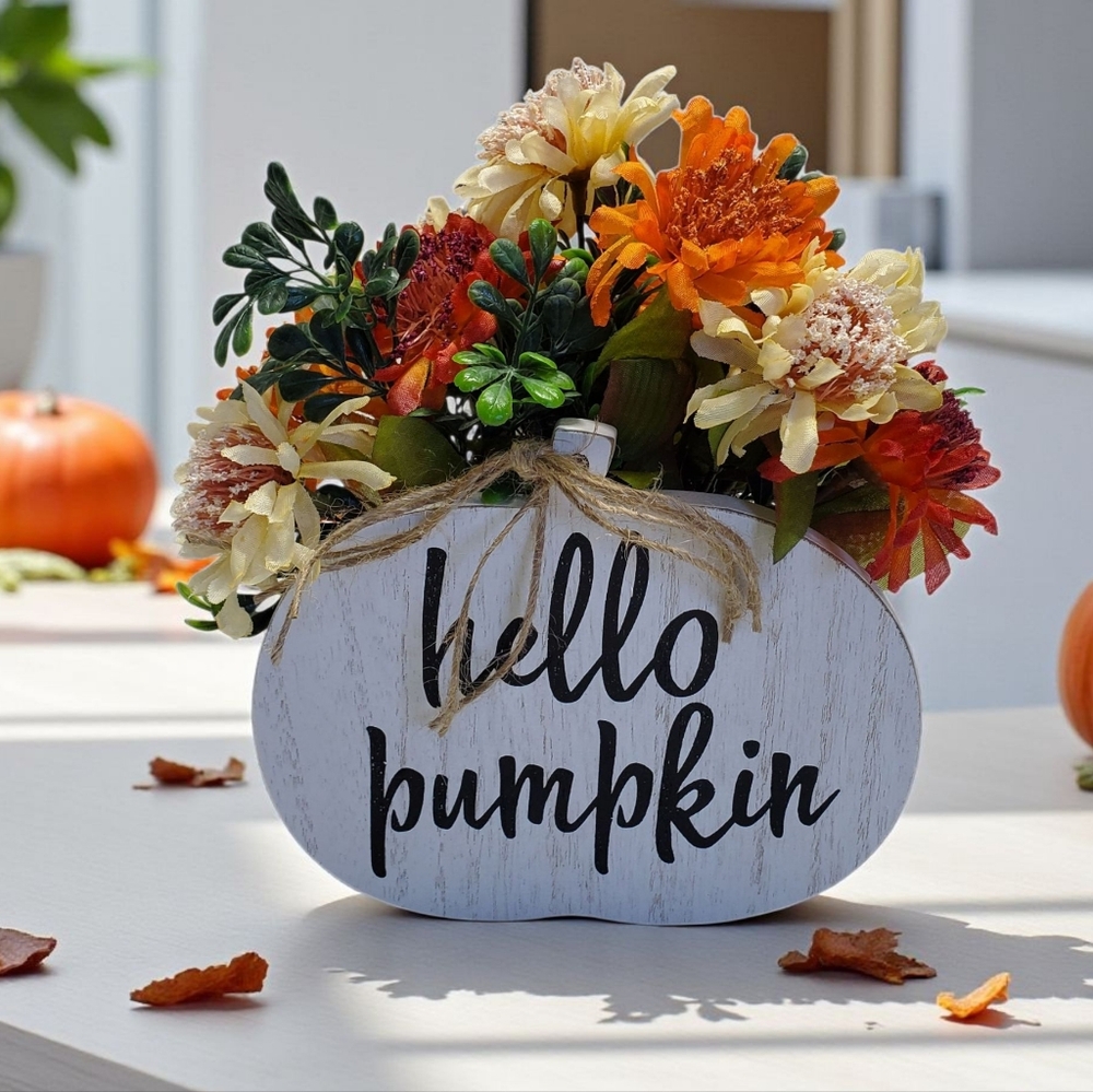 Hello Pumpkin Floral Decor Table/ Shelf Fall
